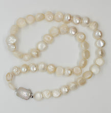 Load image into Gallery viewer, White Freshwater Oval Baroque Pearl Necklace
