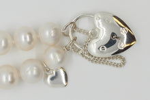 Load image into Gallery viewer, Freshwater White Round Baroque with Heart Locket Bracelet
