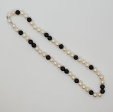 Load image into Gallery viewer, Pearls and Jet Necklace
