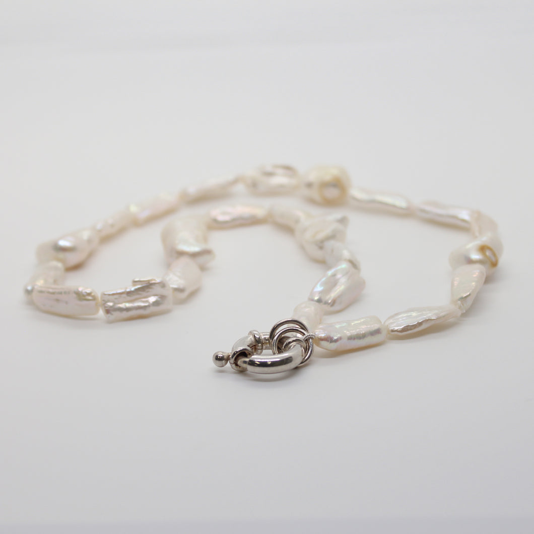 Freshwater White Mixed Shape Pearl Necklace