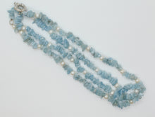 Load image into Gallery viewer, Natural Aquamarine Chips and Pearl Necklace
