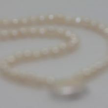 Load and play video in Gallery viewer, Oval White Pearl 2 Strand with Mabe Clasp Bracelet
