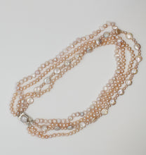 Load image into Gallery viewer, 4 Strand Pink Pearl Necklace
