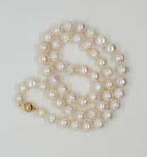 Load image into Gallery viewer, White Pearl Gold Clasp Necklace
