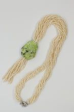 Load image into Gallery viewer, 6 Strand Seed Pearl and Natural Green Turquoise Necklace
