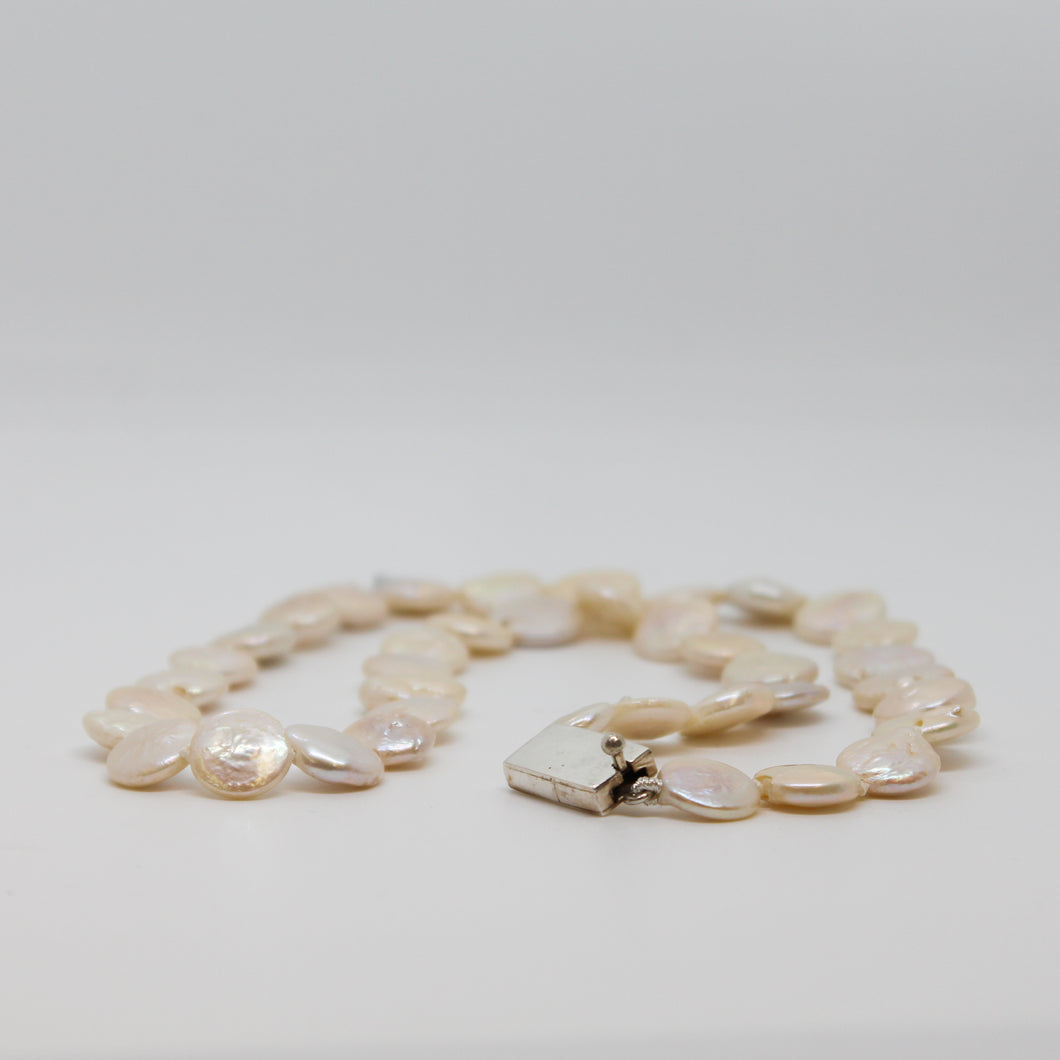 Freshwater White Coin Pearl Necklace