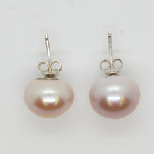 Load image into Gallery viewer, E Pink Button Pearl Stud Earrings E088
