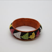 Load image into Gallery viewer, African, Bracelet Beaded, Leather Lined #223
