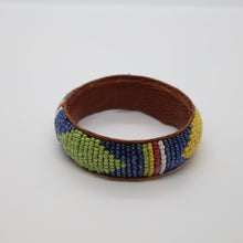 Load image into Gallery viewer, African, Bracelet Beaded, Leather Lined, #227
