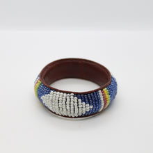 Load image into Gallery viewer, African, Bracelet Beaded, Leather Lined #228
