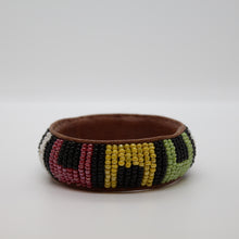 Load image into Gallery viewer, African, Bracelet Beaded, Leather Lined, #229
