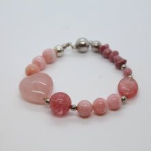 Load image into Gallery viewer, Bracelet, Sterling Silver and Pink Gemstone Combination, #B207
