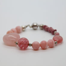 Load image into Gallery viewer, Bracelet, Sterling Silver and Pink Gemstone Combination, #B207
