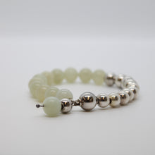 Load image into Gallery viewer, Bracelet, Sterling Silver and Pale Green Agate Combination #B209
