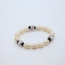 Load image into Gallery viewer, Bracelet, Pearl and Glass Bead Combination on Elastic, 18cm, #246
