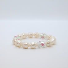 Load image into Gallery viewer, Bracelet, Pearl and Glass Bead Combination on Elastic, 18cm, #248
