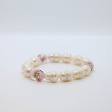 Load image into Gallery viewer, Bracelet, Pearl and Glass Bead Combination on Elastic, 17cm, #247
