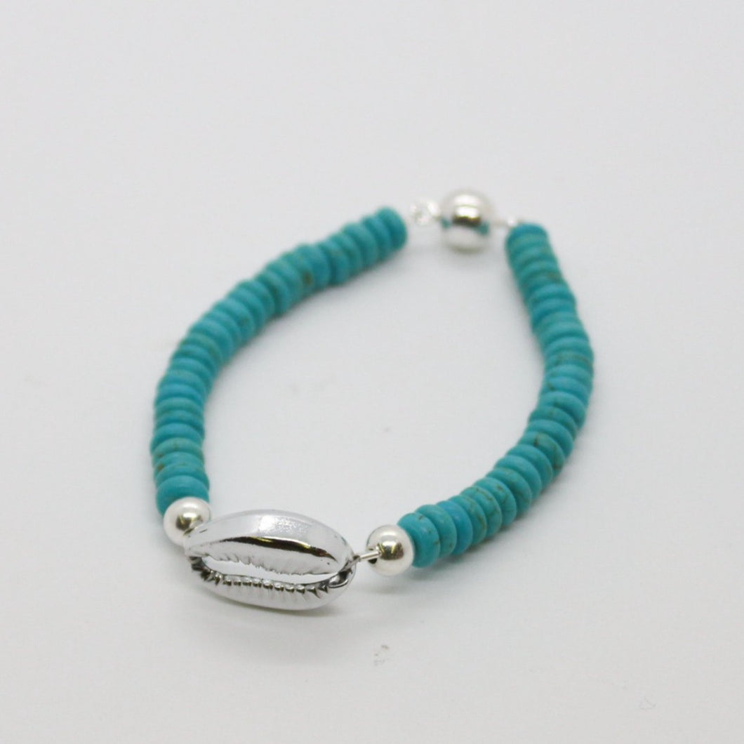 Bracelet, Sterling Silver and Howlite Gemstone Combination, #B257