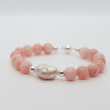 Load image into Gallery viewer, Bracelet, Sterling Silver and Pink Gemstone Combination, #B258
