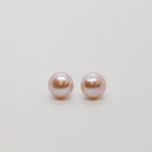 Load image into Gallery viewer, E Pink Button Pearl Stud Earrings E088
