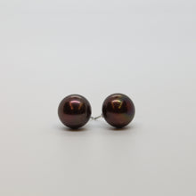 Load image into Gallery viewer, E Black Button Pearl Stud Earrings E093 Sold
