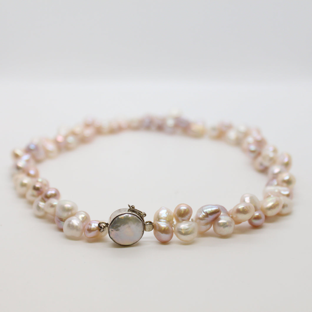 Pink Twin Pearls Necklace