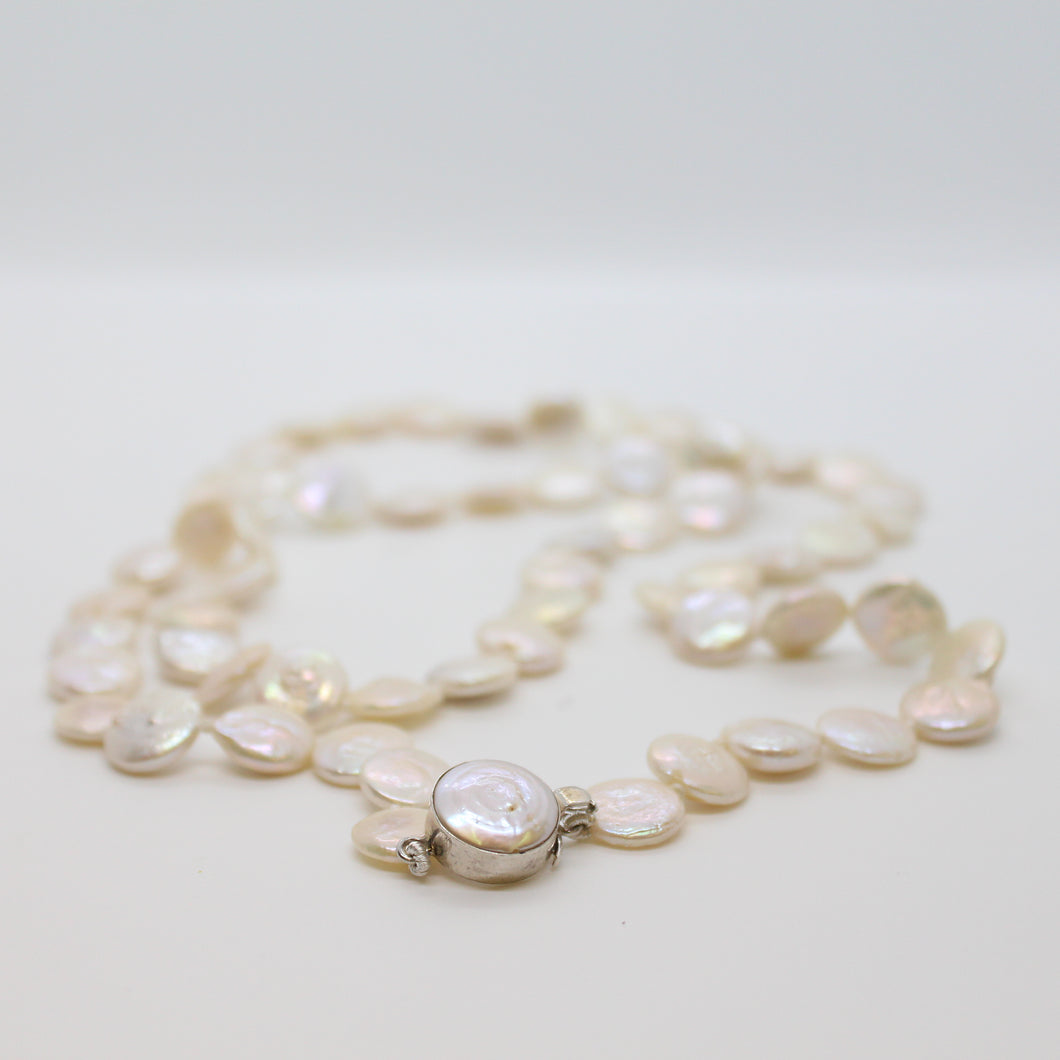 White Coin Pearl Necklace