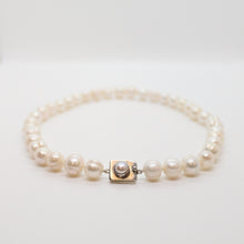 Load image into Gallery viewer, White Ringed Baroque Pearl Necklace
