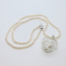 Load image into Gallery viewer, Necklace, Pearl, White Seed Pearl Necklace with Detachable White Heart Drop, #N260
