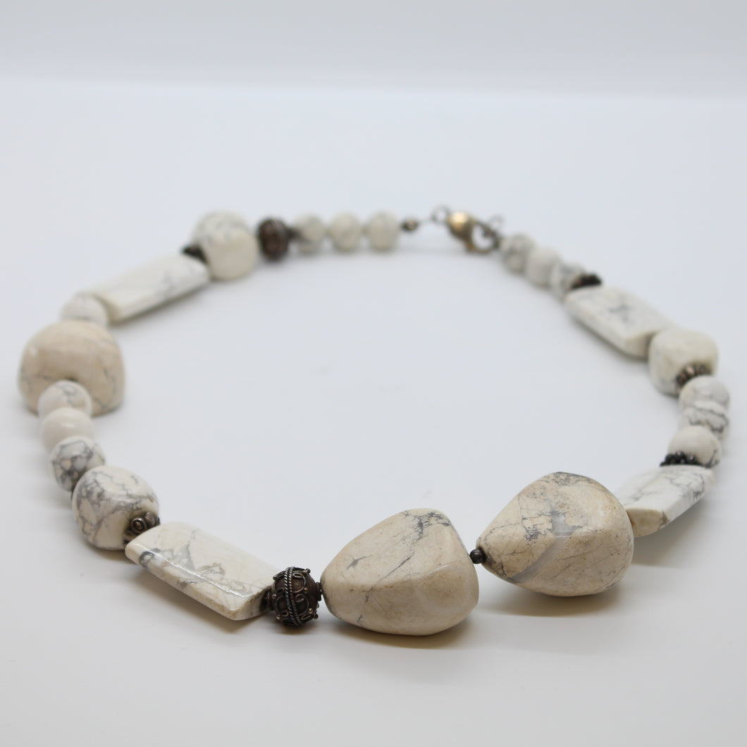 Necklace, Natural White Turquoise Necklace