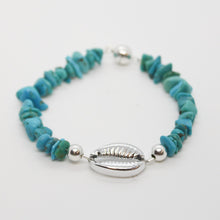 Load image into Gallery viewer, Sunshine Collection, Bracelet, Turquoise Chips with Shell and S/S Beads
