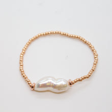 Load image into Gallery viewer, Sunshine Collection, Bracelet, Pearl and Sterling Rose Gold Glass Beads
