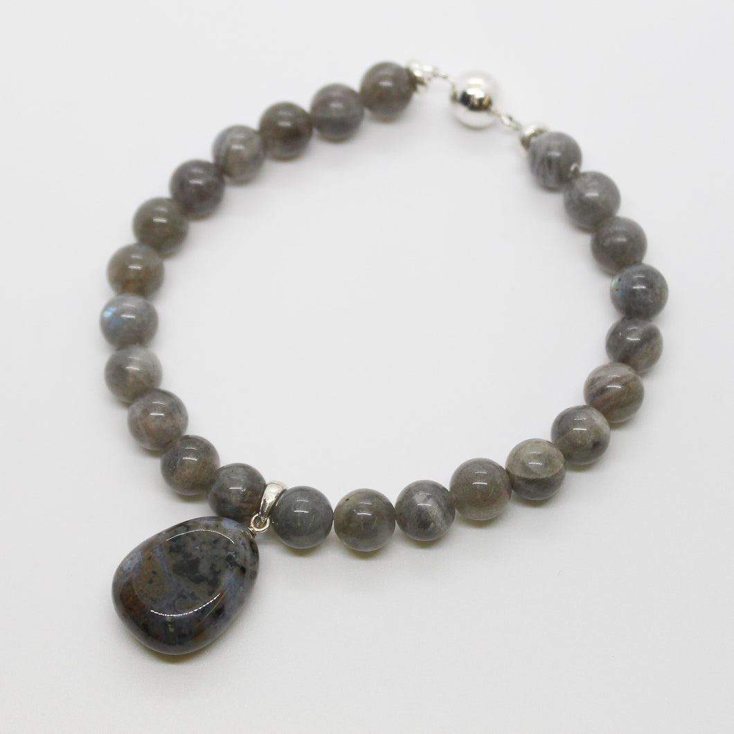 Sunshine Collection, Bracelet, Natural Labradorite with Drop