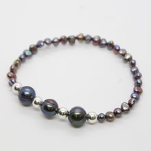 Load image into Gallery viewer, Sunshine Collection, Bracelet, Natural Freshwater Black Pearls and Freshwater Seed Pearls
