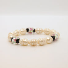 Load image into Gallery viewer, Sunshine Collection, Bracelet,14mm Pearls with Glass Rose Beads
