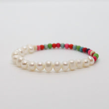 Load image into Gallery viewer, Sunshine Collection, Bracelet, Natural Freshwater White Pearls on Multicoloured Howlite
