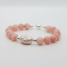 Load image into Gallery viewer, Sunshine Collection, Bracelet, Natural Freshwater Pale Pink Pearl Centrepiece, with Rose Beryl and Sterling Silver
