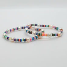 Load image into Gallery viewer, Sunshine Collection, Bracelet, Pearl and Multi Coloured Howlite  One Only
