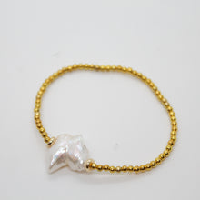 Load image into Gallery viewer, Sunshine Collection, Bracelet, Pearl and Yellow Gold Filled Beads
