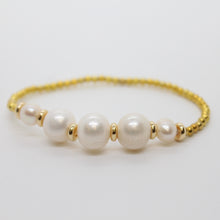 Load image into Gallery viewer, Sunshine Collection, Bracelet, Pearl and Yellow Gold Filled Beads
