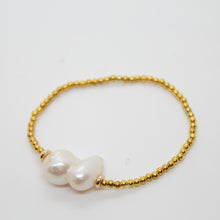 Load image into Gallery viewer, Sunshine Collection, Bracelet, Pearl and Yellow Gold Filled Beads
